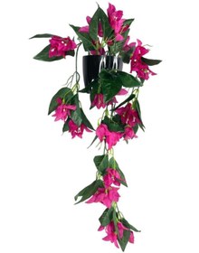 Resim Nettenevime Yapay Çiçek Saksıda Sarkan Begonvil Fuşya 3 Dal Bodrum Çiçeği 60*23cm 