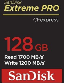 Resim SanDisk Extreme PRO 128GB 1700MB/s CFexpress Type B Hafıza Kartı 