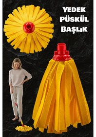 Resim Technow Klasik Sarı Ultra Kalın Mop Paspas Püskül Yedek Başlık 1 Adet 