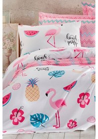 Resim Enlora Home Baskılı Pike Takımı Çift Kişilik Kokteyl Beyaz 