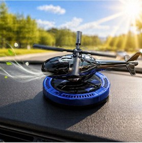 Resim Güneş Enerjili Dönen Helikopter Araba Kokusu Mavi Renk -torpido Üstü Dekoratif Oto Kokusu 1 Adet 