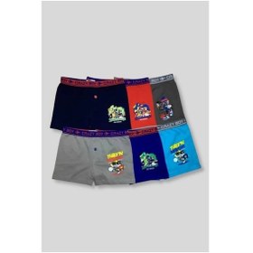 Resim Renkli Erkek Çocuk Boxer 6 Lı Paket Renkli 