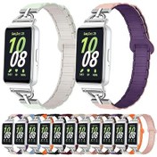 Resim Samsung Galaxy Uyumlu Fit3 D-şekilli Tri-boncuk Manyetik Silikon Saat Bandı Pembe Kum Erik 