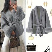 Resim Kadınlar İçin Şık Tweed Kürk Yaka & Dar Kesimli Sonbahar Ceketi, Gri/Kahverengi Tweed Blazer, Bağcık ile Kapatma, Düğünler Partiler ve Ofis için Elde yıkanabilir - Esnemez Strukturlaştırılmış Üst Giyim, Kadın Montlar ve Ceketler, Kadınlar İçin Sonbahar Montları, Kadın Montu, Kadınlar İçin Şık ve Zarif Mont, Kadınlar İçin Ev Kabanları, Kadın Ceketler ve Montlar, Kadın Montlar ve Ceketler, Kadın Montları, Kadınlar İçin Montlar ve Ceketler, Kadın Montları, Ev Ceketi, 