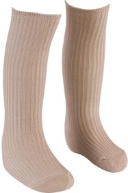 Resim BEBEĞİME ÇORAP Unisex Çocuk Kahverengi Derby Dizaltı Çorap 
