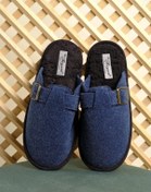 Resim SUNSTEP Kışlık Keçe Toka Detaylı Kürklü Erkek Ev Terliği 