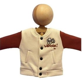 Resim Erkek Bebek 3 İplik Sırt Baskılı Şardonlu Kolej Ceket-15452 Bej 