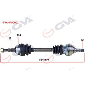 Resim GVA Komple Aks Sol Astra F - Vectra A 1 4i - 1 6 16V 92 - 98 Abs Li 29 Diş 584MM 