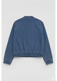 Resim Kadın Mavi Bomber Denim Ceket mavi 