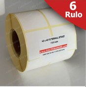 Resim 40X40 Yanyan 2'Li Termal Etiket 6 Rulo Barkod Etiket 