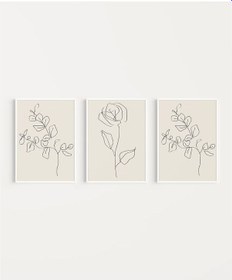 Resim Çerçevesiz Poster Organik Minimalizm 3'lü 