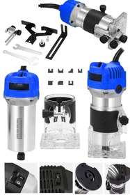 Resim MoonTech Japan Pro Seri 1800 Watt 6 Kademe Devir Ayarli Formika Traşlama Freze Makinası Pens 6 mm 