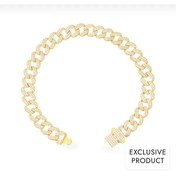 Resim RICH 925k SILVER GOLD CUBA BRACELET 8mm (925K REAL SILVER) 
