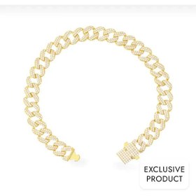 Resim RICH 925k SILVER GOLD CUBA BRACELET 8mm (925K REAL SILVER) 