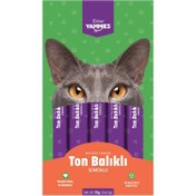 Resim Kiwi Yammies Somonlu ve Ton Balıklı Sıvı Kedi Ödül Maması 5'li 