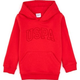 Resim U.S. Polo Assn. Kız Çocuk Kırmızı Kapüşonlu Şardonlu Basic Sweatshirt 50314311-VR030 