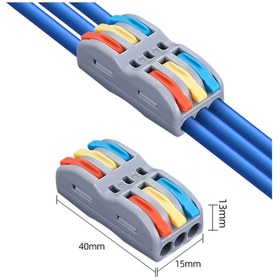 Resim WOZLO Hızlı Kablo Ekleme Birleştirme Aparatı Konnektör Üçlü Aç Kapa Kilitli Vidasız Klemens - 1 Adet 