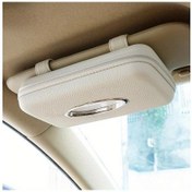 Resim Xuweiwei Bej Araç Güneşliği Kağıt Mendil Tutucu Arka Koltuk İçin Pratik Taşınabilir Saklama Kutusu 