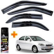 Resim Hyundai Accent Era Mügen Cam Rüzgarlığı 2005-2011 Arası 4 Lü Takım +500ml Lastik Parlatıcı 
