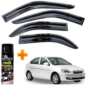 Resim Hyundai Accent Era Mügen Cam Rüzgarlığı 2005-2011 Arası 4 Lü Takım +500ml Lastik Parlatıcı 