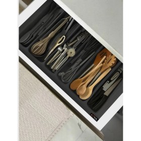 Resim 75x49 Cm. 6 Bölmeli Gri Çekmece İçi Düzenleyici Kepçelik (70*40 CM'E KADAR KESİLR) Ücretsiz Kesim 