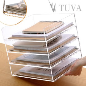 Resim TUVA REKLAM TUVA - 4 Kat Raflı Sade Şık Fonksiyonel Dergilik Kitap Zarf Dosya Düzenleyici Organizer | Ev Ofis 