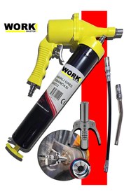 Resim WORKMASTER Havalı 500 CC Gres Yağ Pompası Seti Profesyonel Set Çift Mandallı Gres Pompası Büyük Boy 