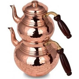 Resim Turna Bakır Klasik Çaydanlık 1 No Ince El Dövme Kırmızı Turna196 Bakır 