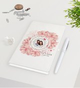 Resim Bk Gift Kişiye Özel Sevgililer Günü Fotoğraflı Sonsuz Takvimli Beyaz Defter Kalem Seti-2 