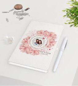 Resim Bk Gift Kişiye Özel Sevgililer Günü Fotoğraflı Sonsuz Takvimli Beyaz Defter Kalem Seti-2 