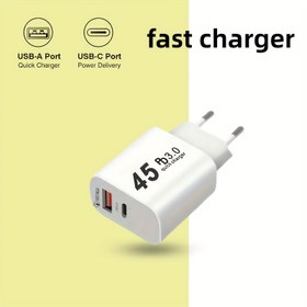 Resim 1/2 Set Çift Port Hızlı Şarj PD Güç Adaptörü USB-C Şarj Cihazı 1m Tip-C Lightning Kablosu ile, for iPhone 14/14 Pro/14 Pro Max/13/13 Pro/12/12 Pro/11/11 Pro/XR/XS/X/8/8 Plus/ for iPad Cihazları için Uygun 