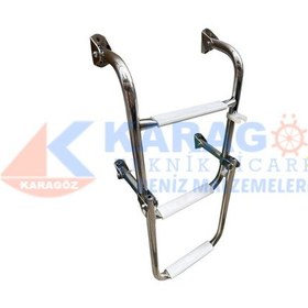 Resim Paslanmaz. Krom Merdiven 3 Basamakli Katlanir Imalattan 