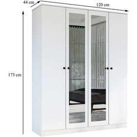 Resim Gm 053 Hayal 4 Kapılı Aynalı Düğme Kulplu Gardırop 