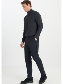 Resim AC&Co / Altınyıldız Classics Erkek Sıyah Slim Fit Dar Kesim Beli Bağlamalı Yan Cep Esnek Casual Pantolon - Siyah 