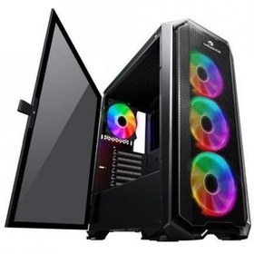 Resim GameBooster GB-G2112B ARGB Halo fan Mesh Panel RGB Strip Kasa (PSU Yok) JBST-GBG2112B Gaming Kasa 