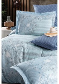 Resim Heritage Dijital Ranforce Çift Kişilik Nevresim Takımı Mirage Turkuaz 