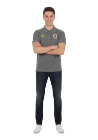Resim Fenerbahçe Orijinal Lisanslı 2024/25 A Takım Yetişkin Polo Yaka Gri T-shirt Lazer Kutu Hediyeli Gri - Beyaz 