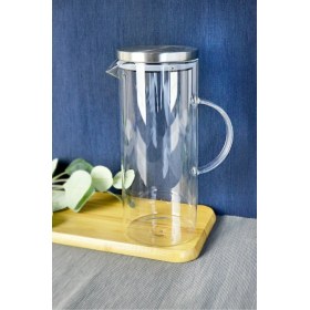 Resim Paçi Metal Kapaklı Yuvarlak Cam Sürahi 1500 ml 
