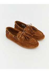 Resim LC Waikiki Kahverengi Süet Kadın Loafer Ayakkabı 