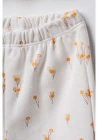 Resim Magu Unisex Bebek Pamuklu Ekru Ayıcık Baskılı Hırka Pantolon Takım - Desenli Alt Parçalı Çok Renkli 