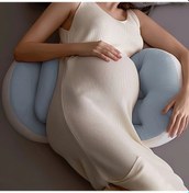 Resim Elmpaly Mavi U Şekilli Hamile Yastığı Nefes Alabilir Vücut Yastığı 