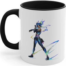 Resim Ozzy Land Özel Tasarım Renkli Valorant Kupası, Neon Kupası, Valorant Fanları Için Eşsiz Hediyelik Kupa 