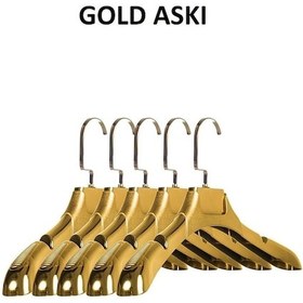 Resim 10adet İtalyan Kanca A Kalite Gold Kaplama Plastik Ceket Askısı B Altın 