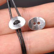 Resim 20 Adet Antik Gümüş Renkli Oval Toka Örgülü Kordon, Retro DIY Boncuklu Bilezik ve Kolye Yapım Aksesuarları, 10x30mm Gümüş Alaşım Boncuk Bağlantı Tokası 