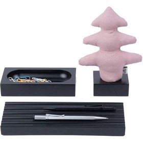 Resim Kayigo Woody Siyah Üçlü Ofis Seti - Pembe Çam 