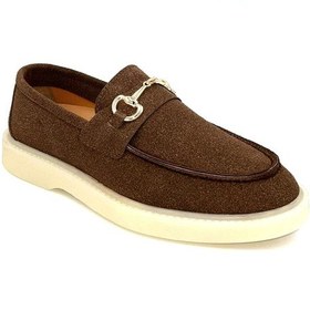 Resim Beyaz London Çeri Termo Kaymaz Taban Toka Detaylı Günlük Kadın Loafer Ayakkabı Kahve Kahve 