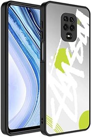 Resim Aksesuarcim Xiaomi Redmi Note 9S ile Uyumlu Kılıf Aynalı Parlak Desenli Figürlü Kamera Lens Korumalı Kapak Mirror Yazı 