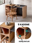 Resim Remy Montessori Yükseklik Ayarlanabilir Kadameli Çalışma Masası Kayın Masif Ahşap Siyah Ahşap 