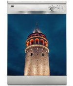 Resim Jasmin2020 Bulaşık Makinası Sticker Kaplama Etiketi Galata Kulesi 