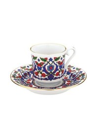 Resim Kütahya Porselen El Dekoru 2 Kişilik Kahve Fincanı Dekor No:073643 